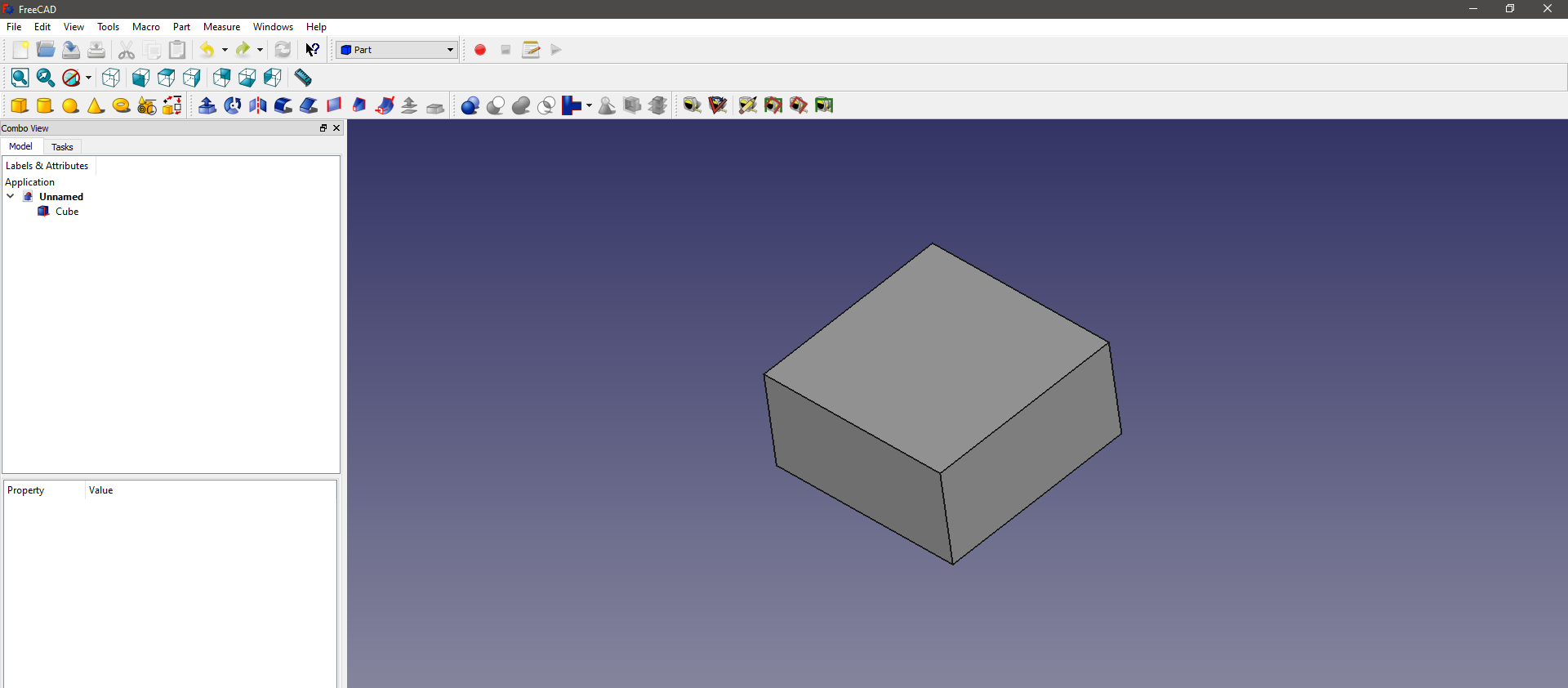 immagine di una schermata di freecad