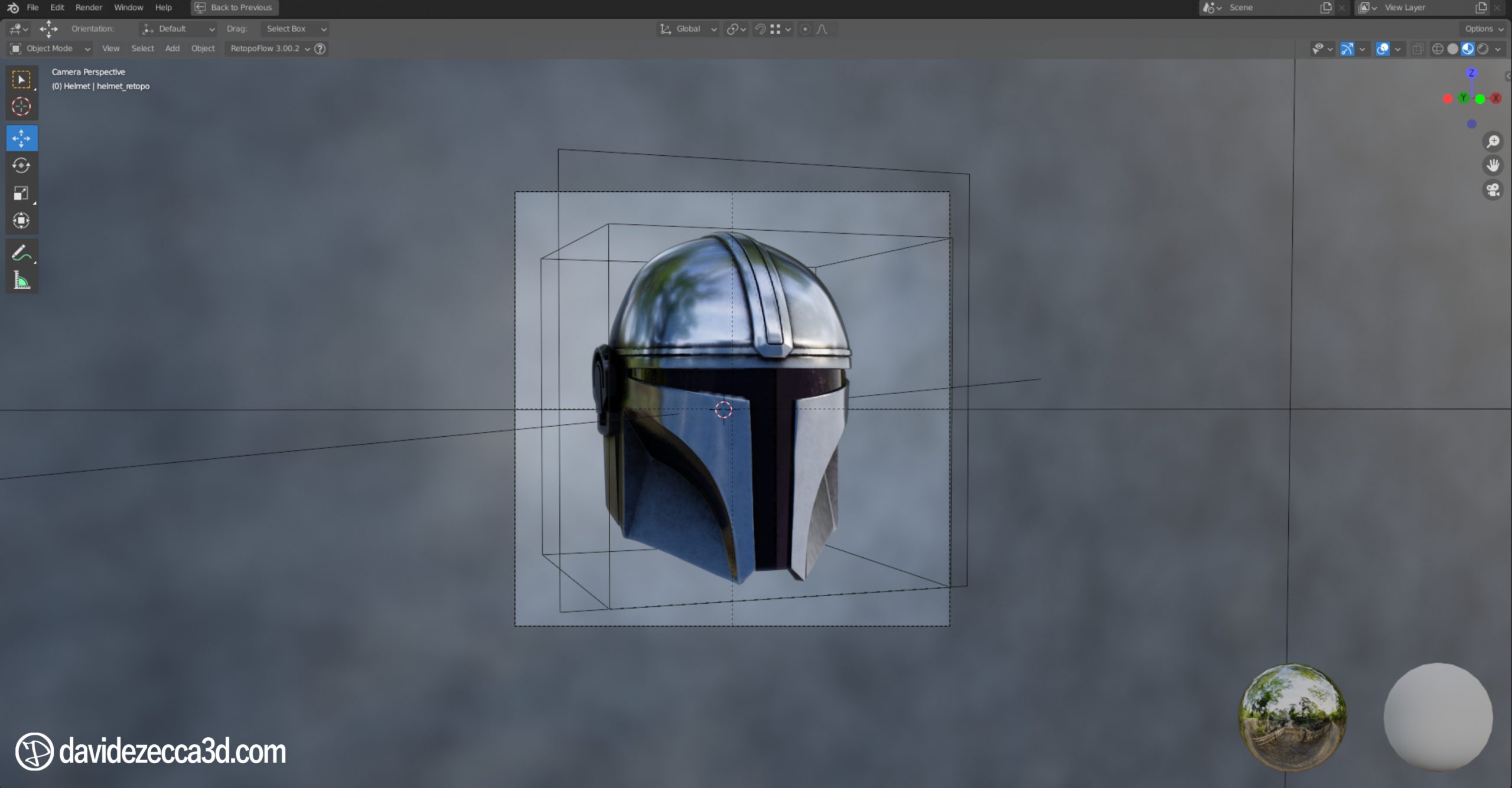 texturing dell'elmo di Din Djarin da "The Mandalorian"